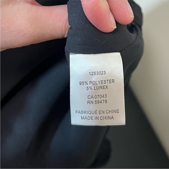 House of Harlow 1960 Black with Sparkle Thread Ruched Long Sleeve Dress - Picture 11 of 16